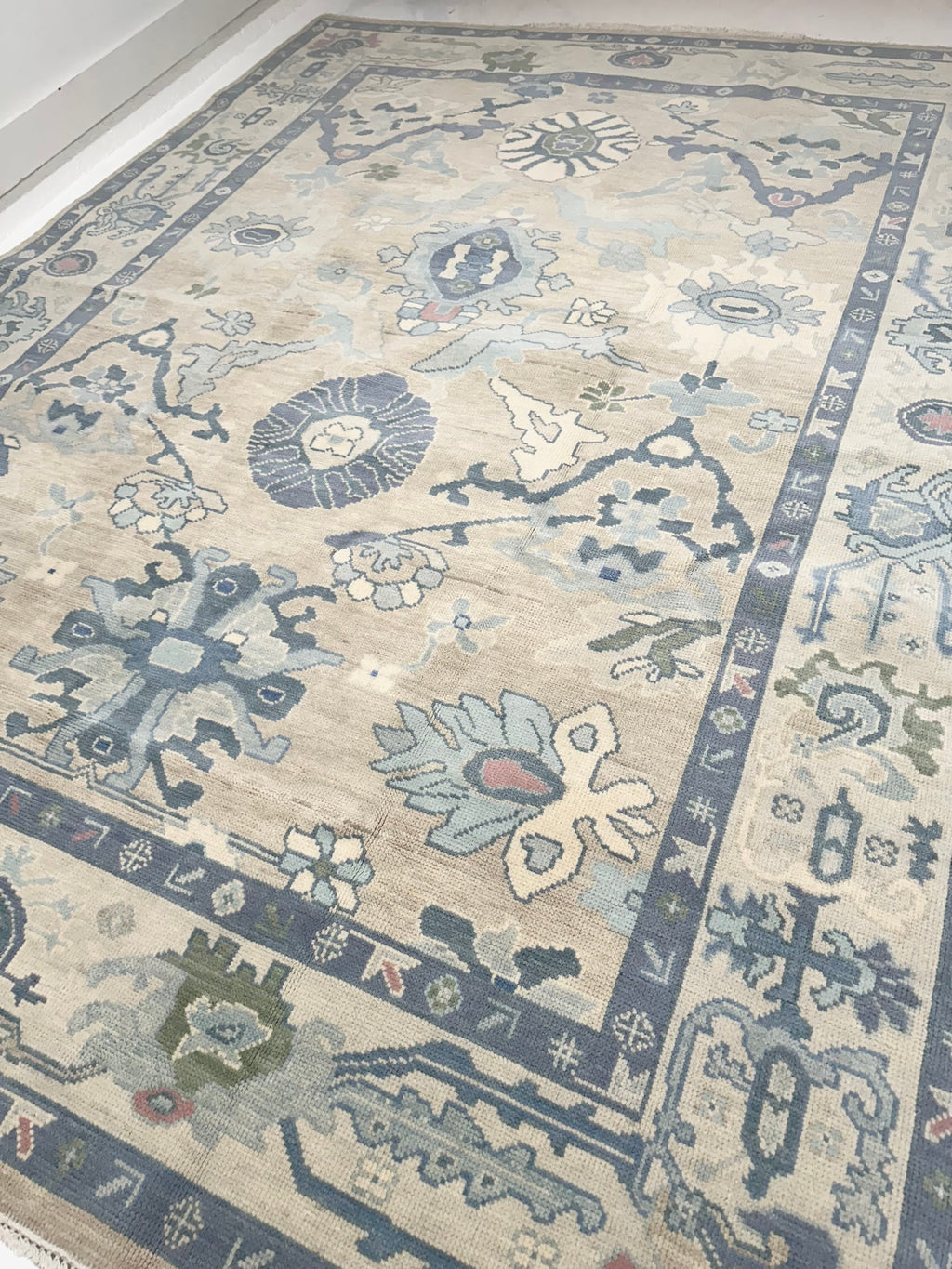 Columbia Blue Modern Oushak Rug