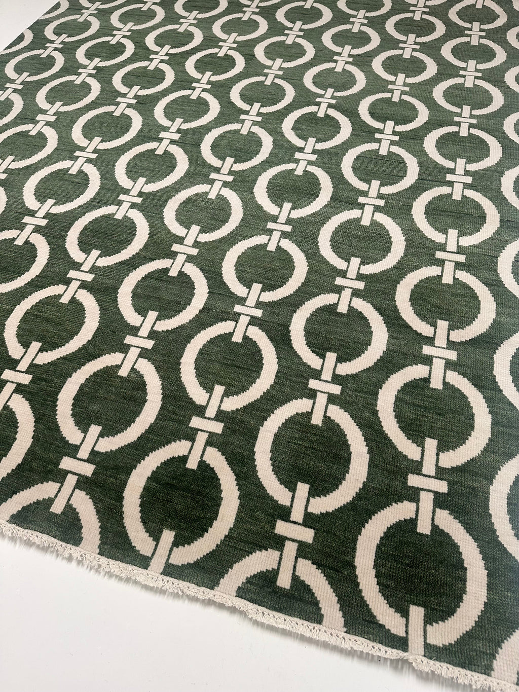 Majorca Green Hand-Knotted Wool Rug