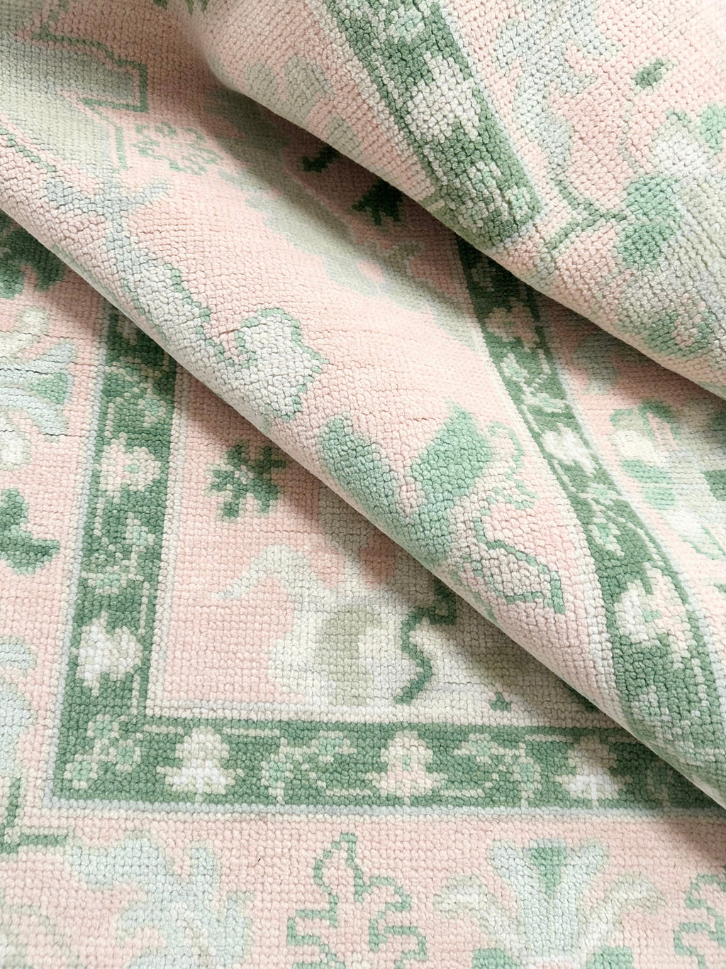 Rio Pink and Green Modern Oushak