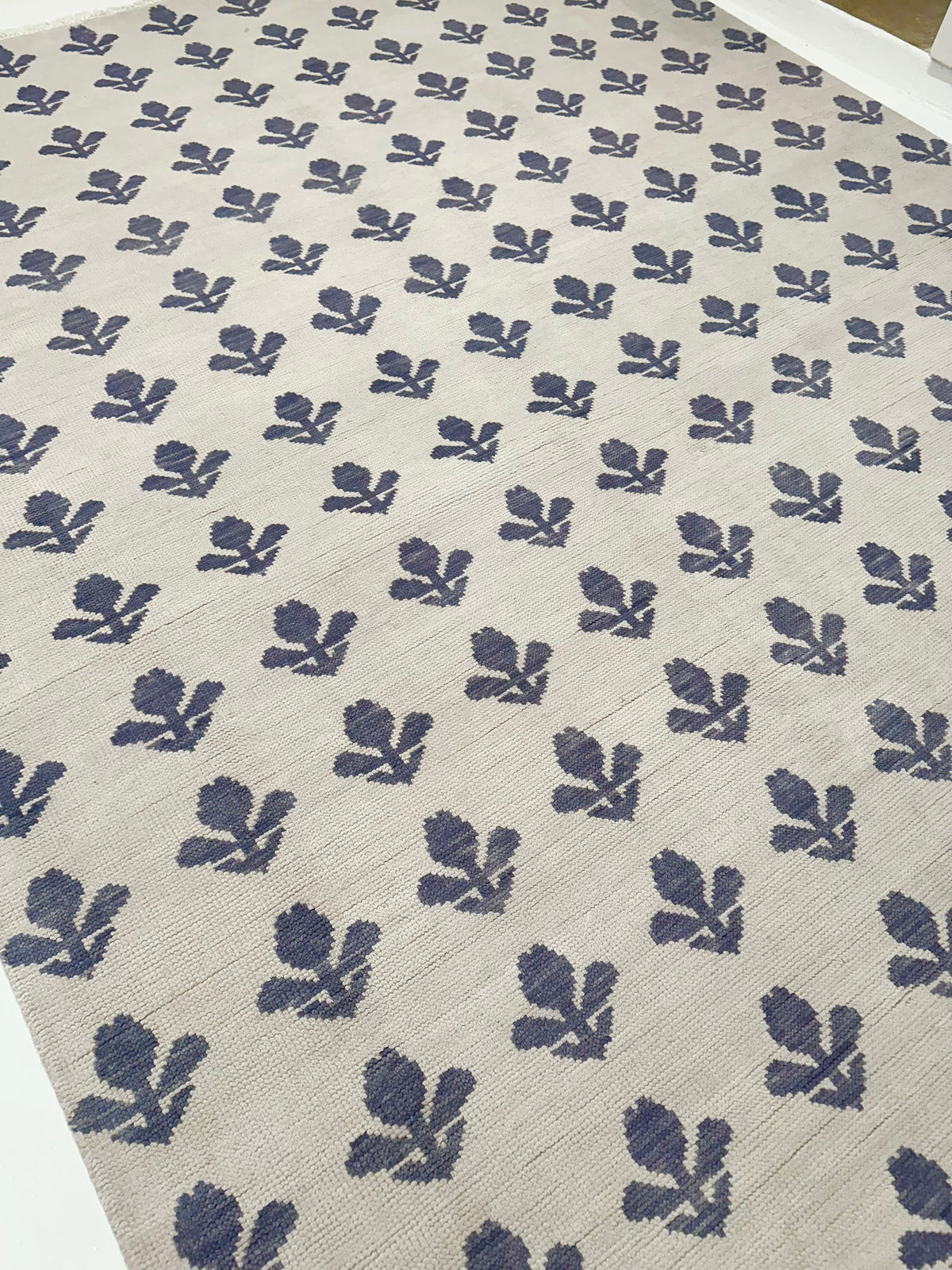 Florence French Blue Hand-Knotted Wool Rug