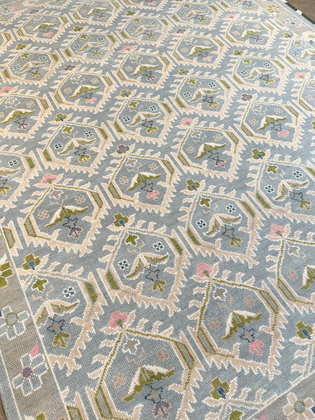 Copenhagen Light Blue Colorful Hand-Knotted Wool Rug