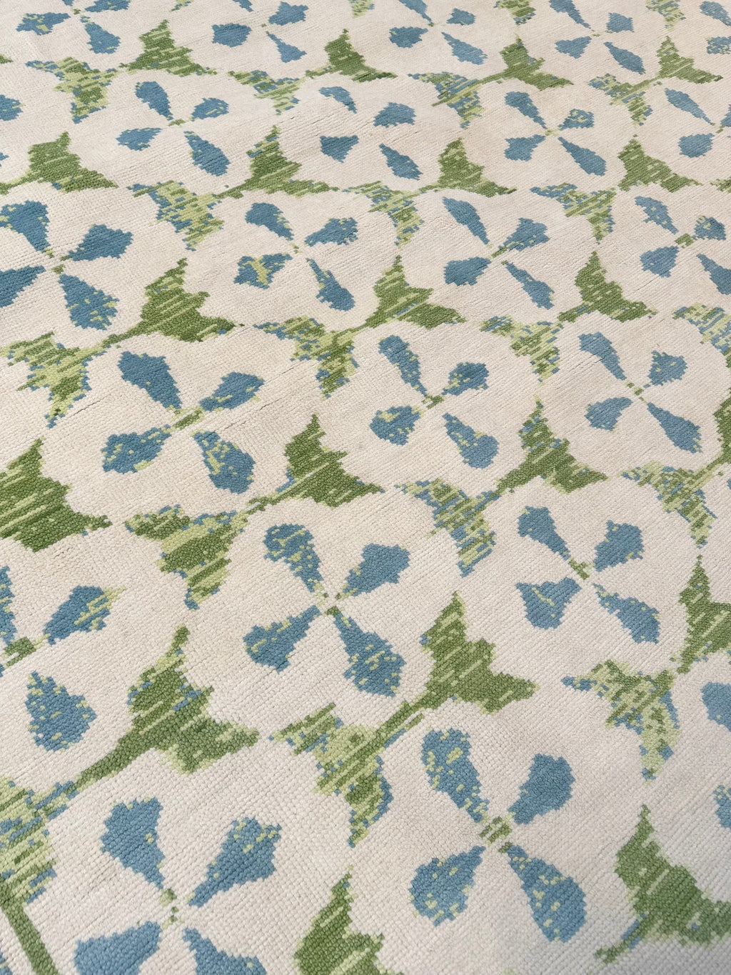 Tampa Blue Green Hand-Knotted Wool Rug