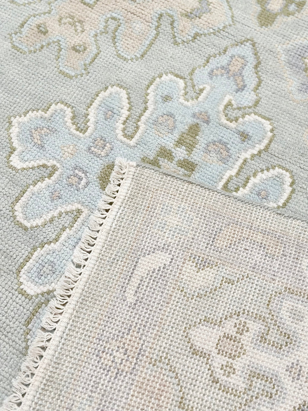 Lafayette Blue Hand-Knotted Modern Oushak