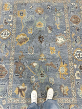 Mae Blue Modern Oushak Rug