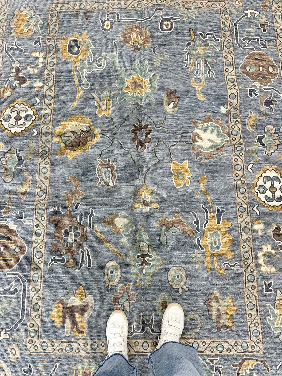 Mae Blue Modern Oushak Rug