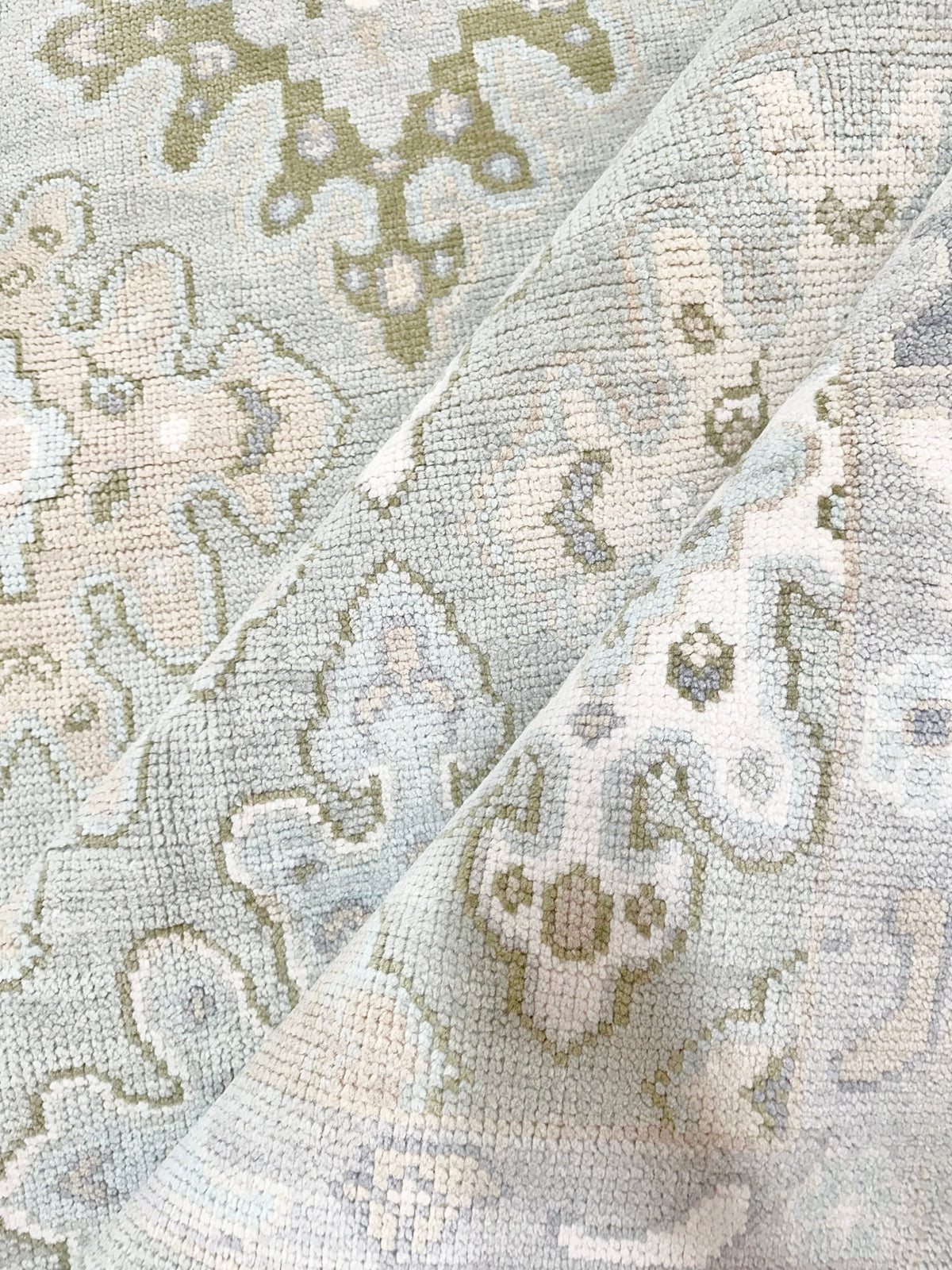 Lafayette Blue Hand-Knotted Modern Oushak