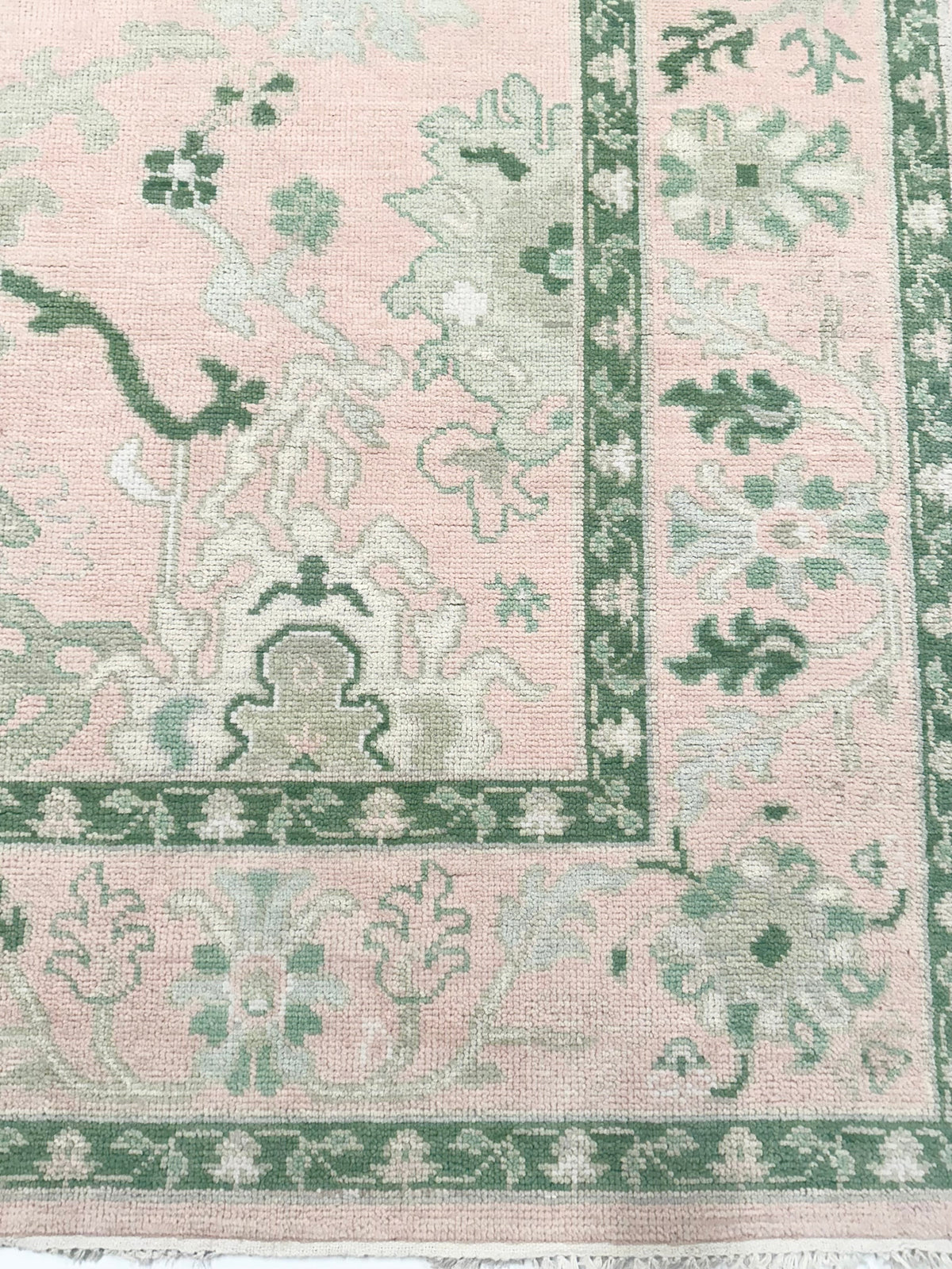 Rio Pink and Green Modern Oushak