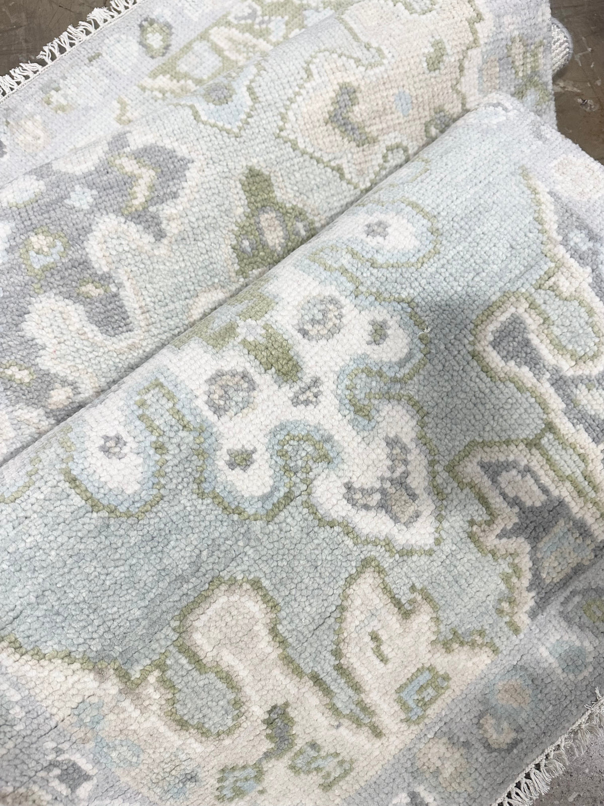 Lafayette Blue Hand-Knotted Modern Oushak