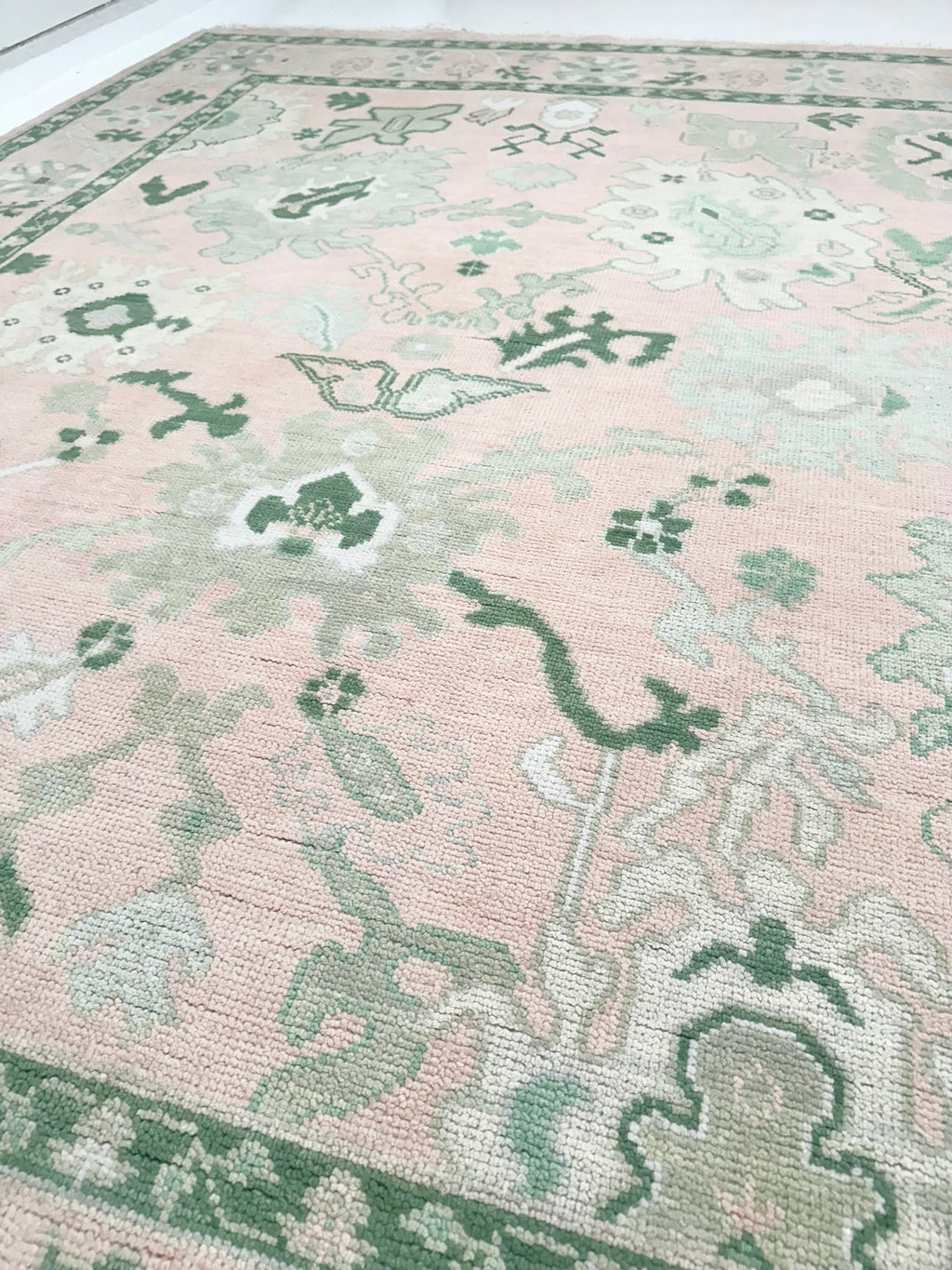 Rio Pink and Green Modern Oushak