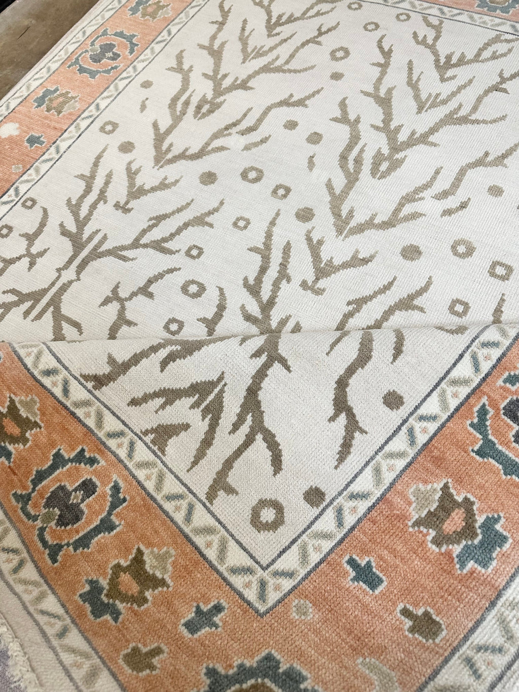 Lhasa Coral Hand-Knotted Wool Rug
