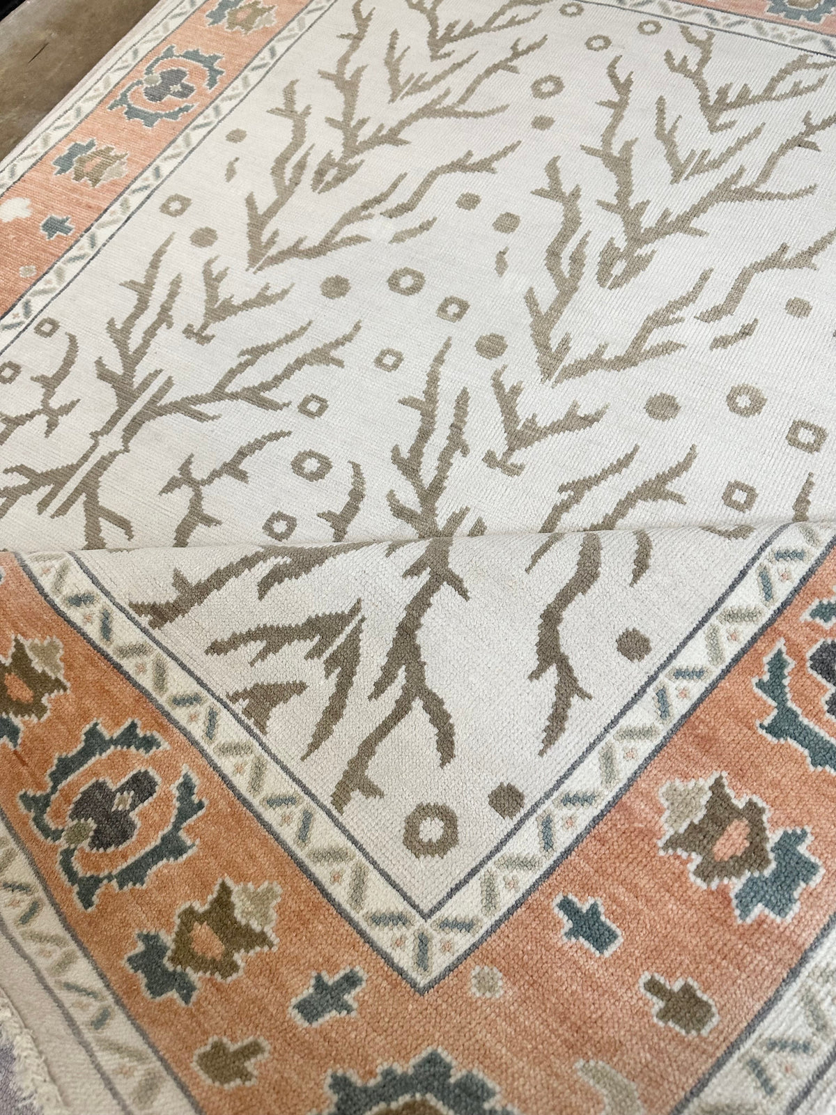 Lhasa Coral Hand-Knotted Wool Rug