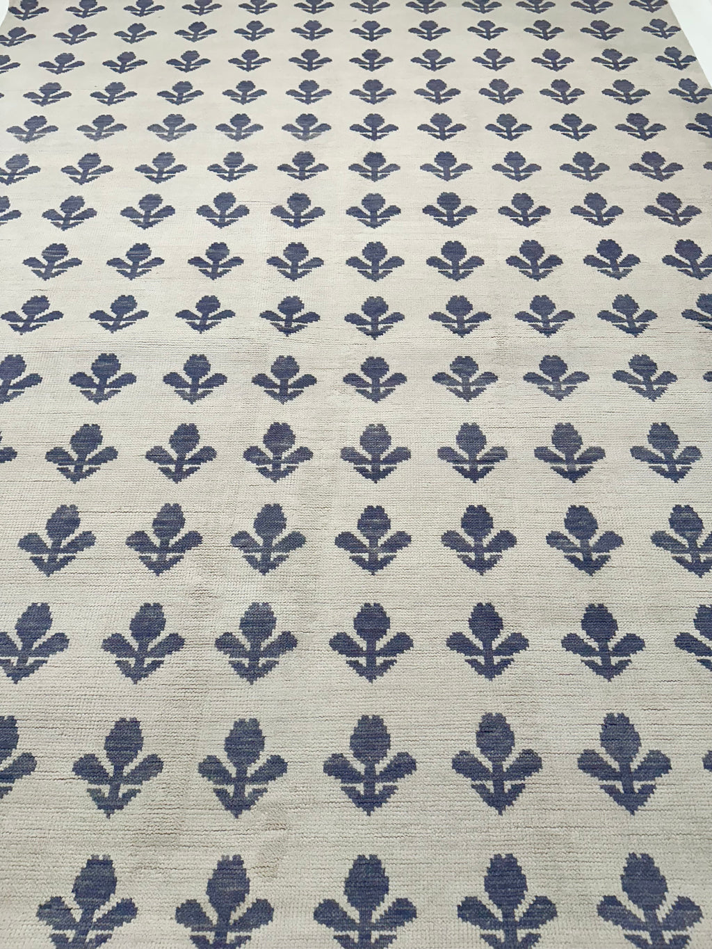 Florence French Blue Hand-Knotted Wool Rug