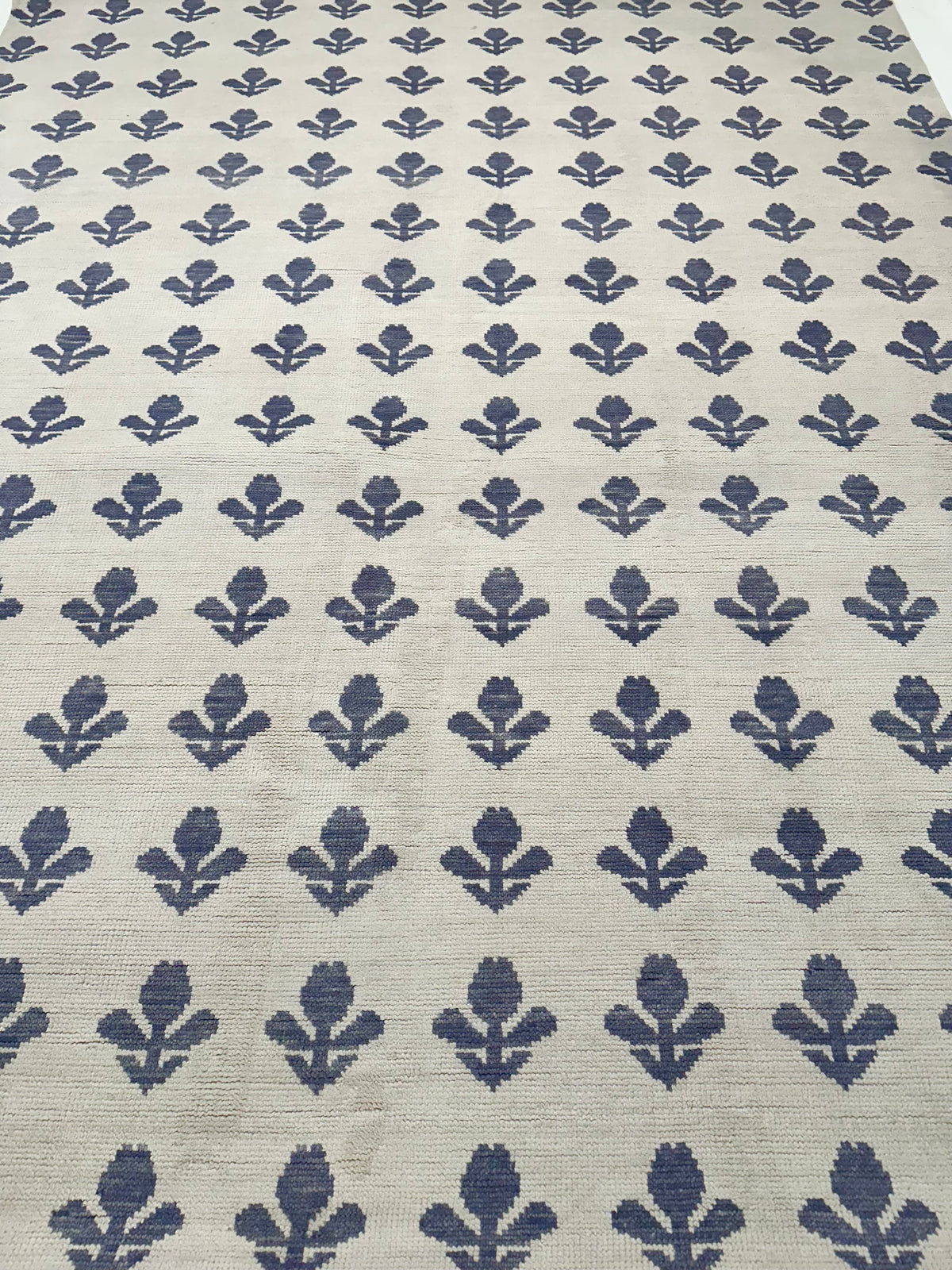 Florence French Blue Hand-Knotted Wool Rug