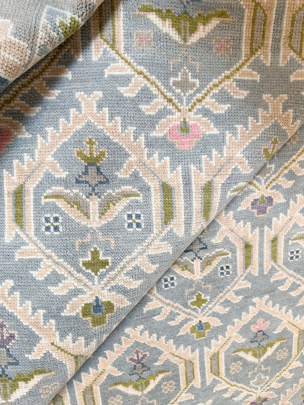 Copenhagen Light Blue Colorful Hand-Knotted Wool Rug
