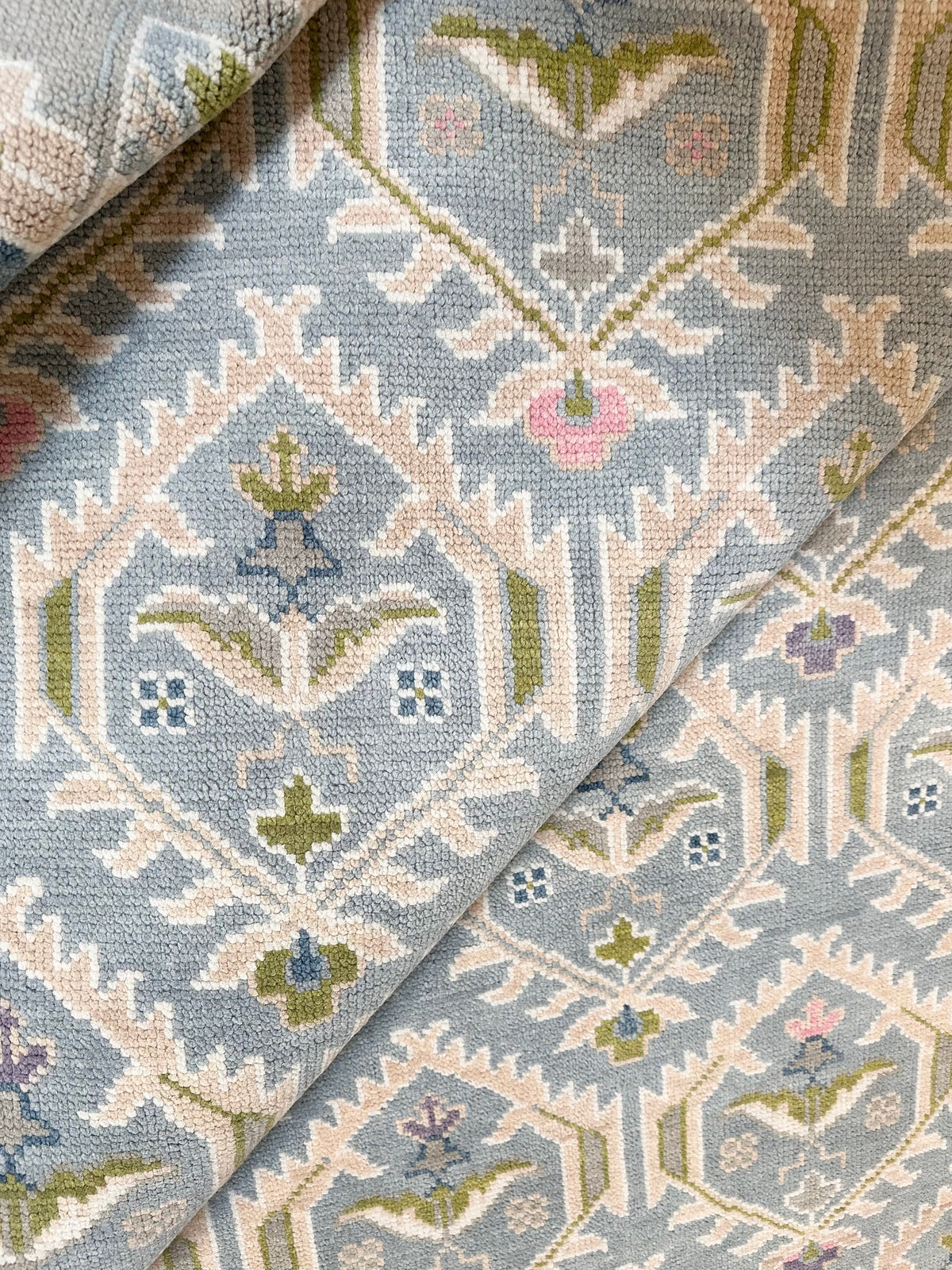 Copenhagen Light Blue Colorful Hand-Knotted Wool Rug