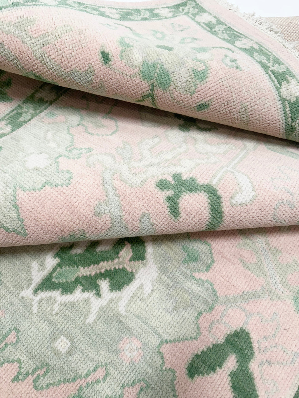 Rio Pink and Green Modern Oushak