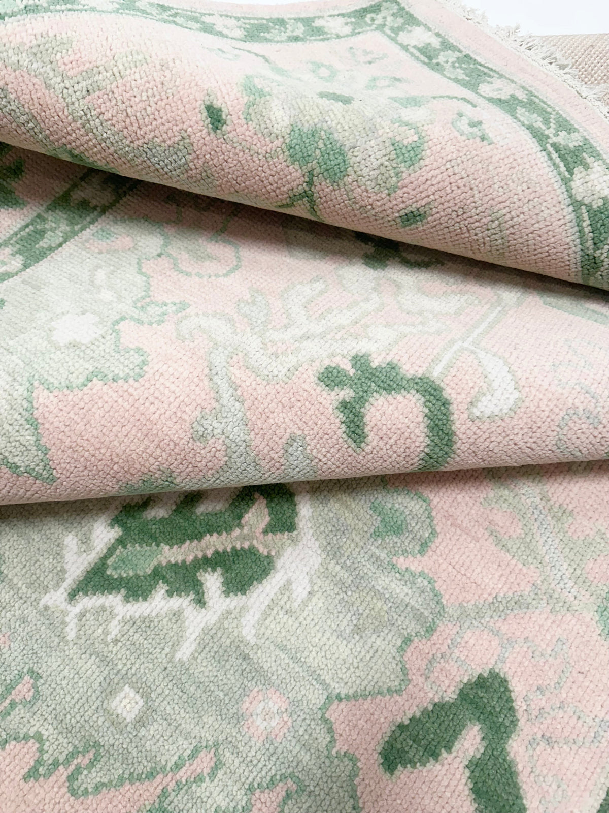 Rio Pink and Green Modern Oushak