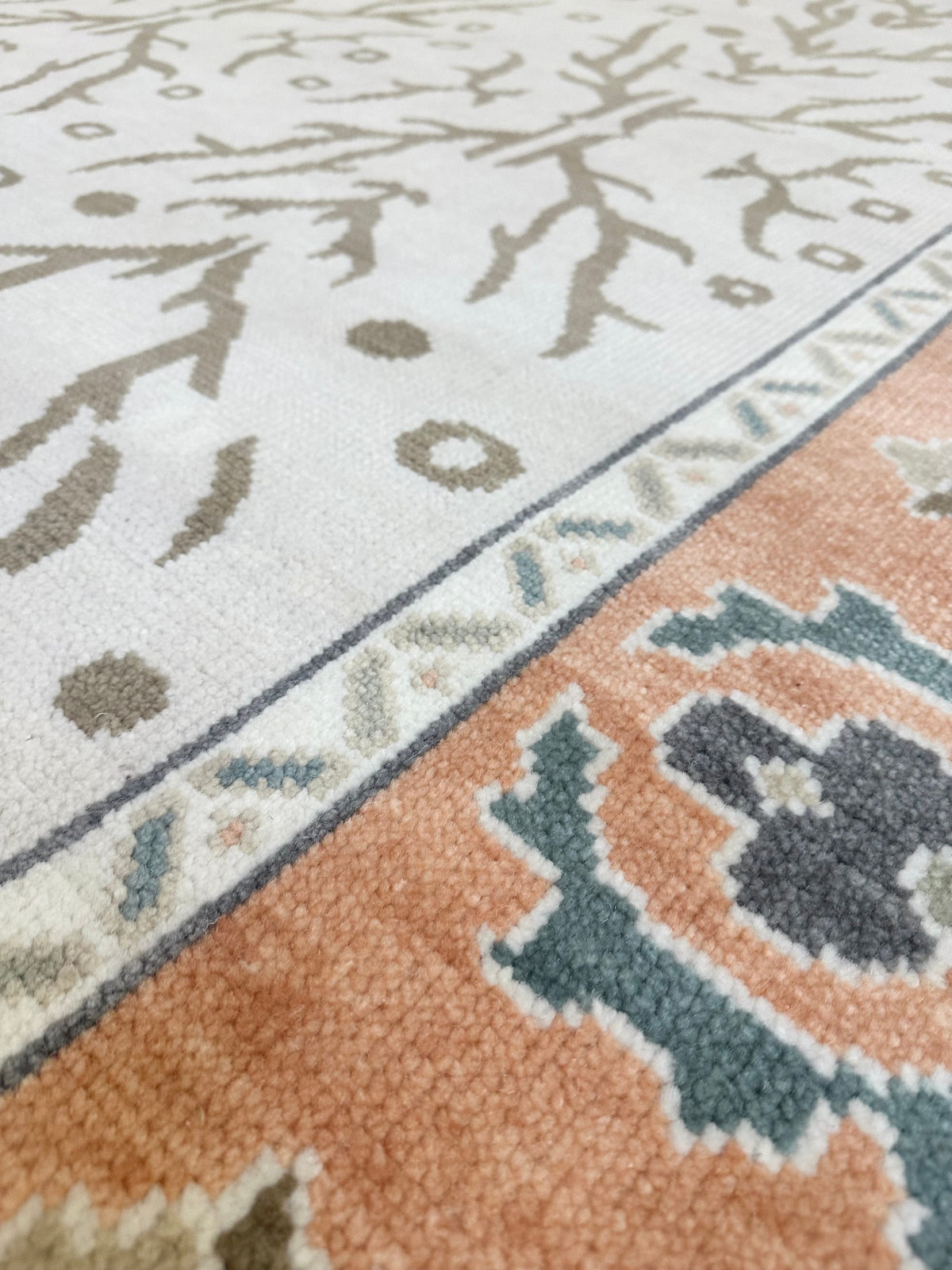 Lhasa Coral Hand-Knotted Wool Rug