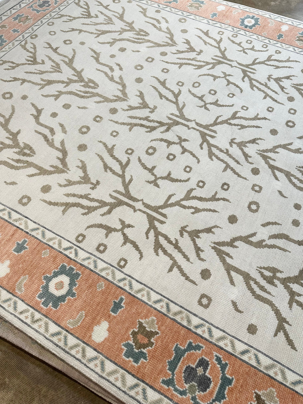 Lhasa Coral Hand-Knotted Wool Rug