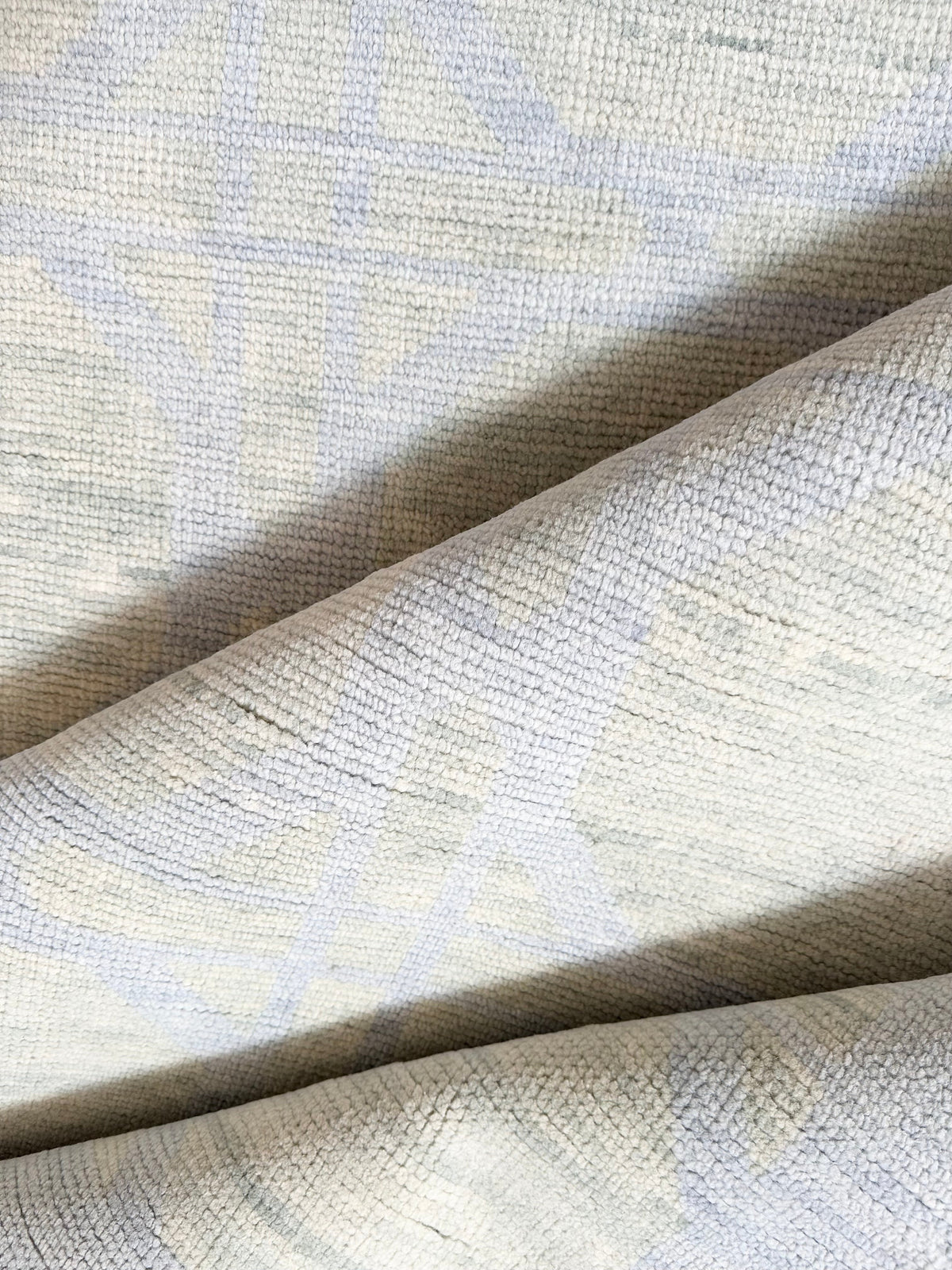 Newport Blue and Green Hand-Knotted Wool Rug