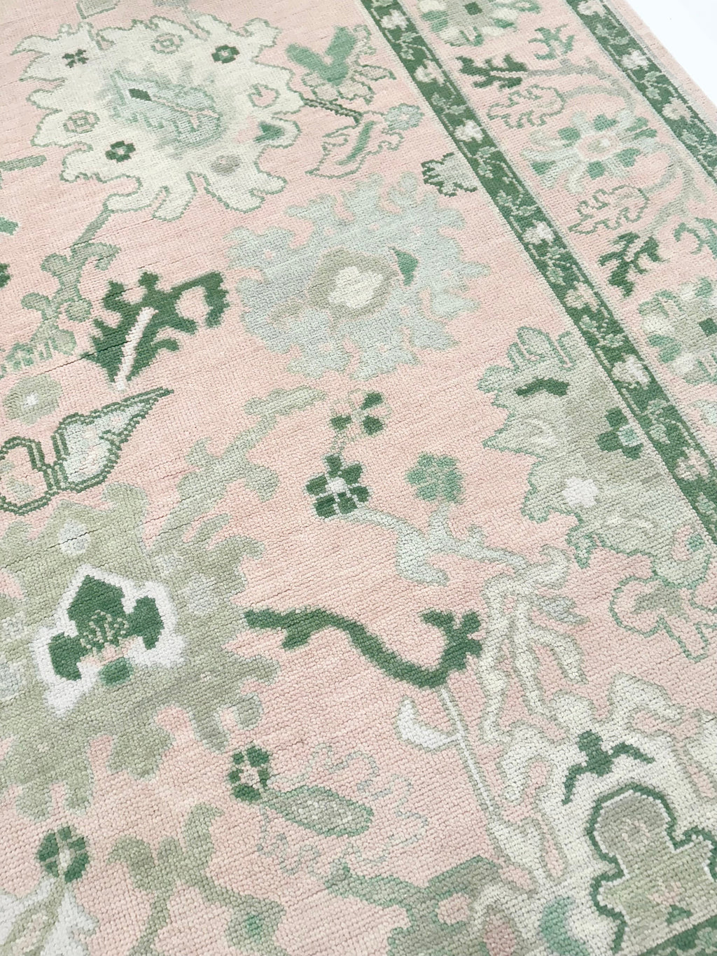 Rio Pink and Green Modern Oushak