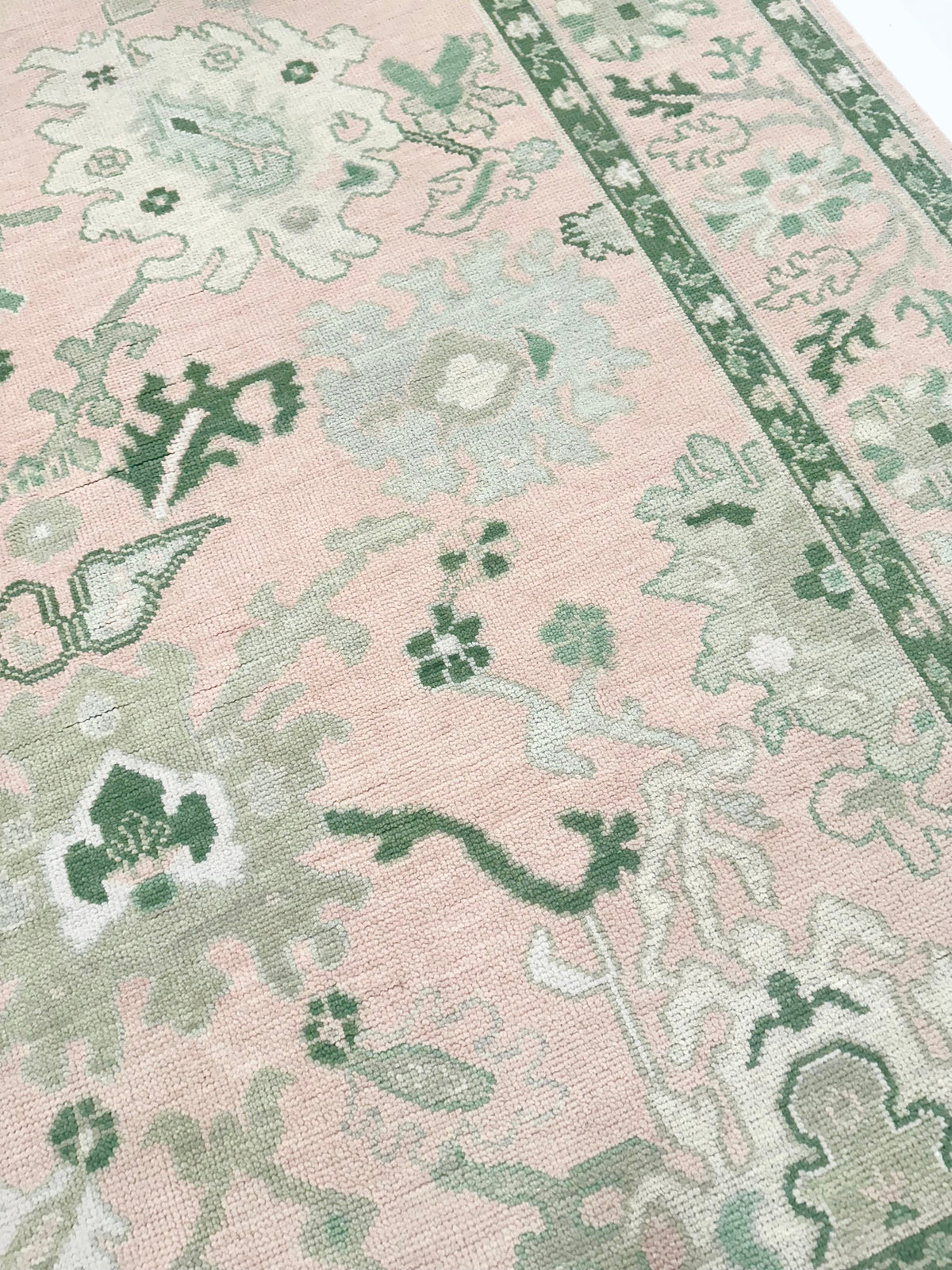 Rio Pink and Green Modern Oushak