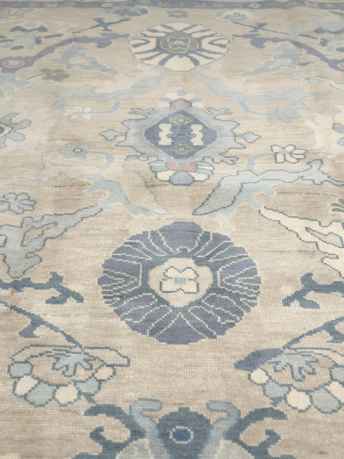 Columbia Blue Modern Oushak Rug