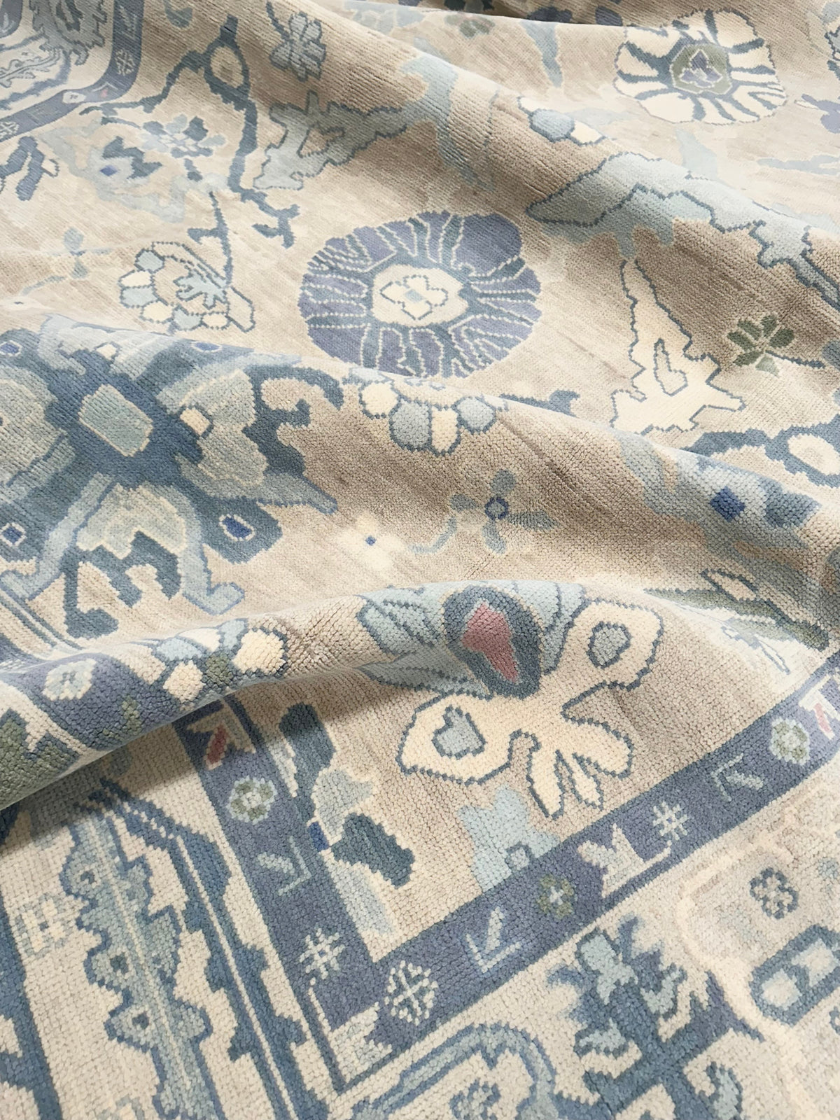 Columbia Blue Modern Oushak Rug