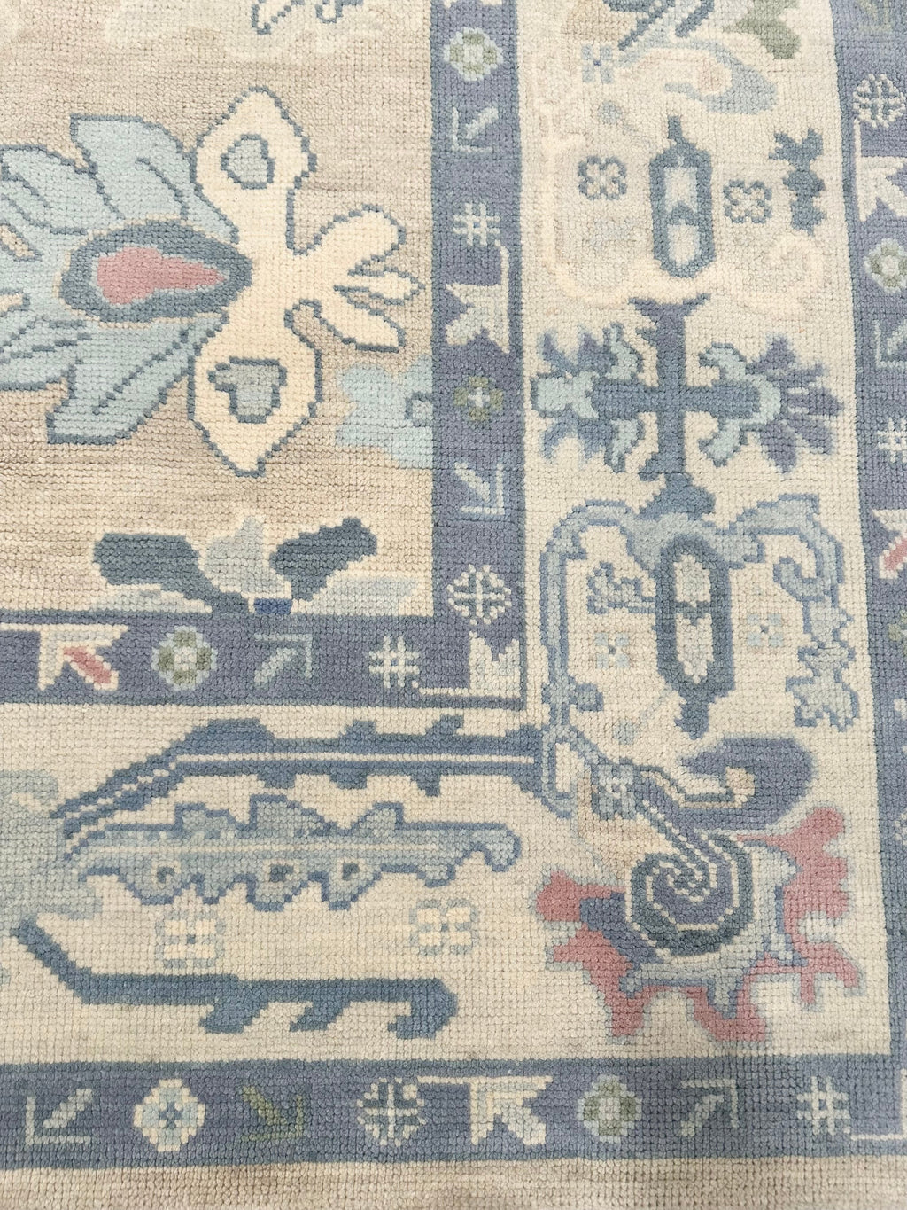 Columbia Blue Modern Oushak Rug