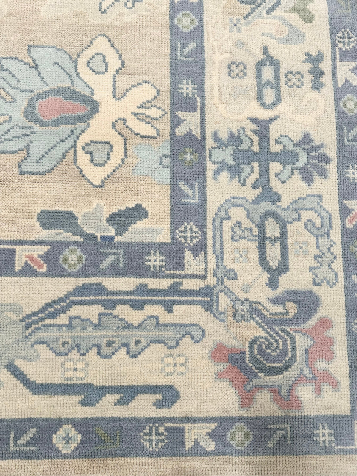 Columbia Blue Modern Oushak Rug