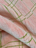 Concord Pink Plaid Hand-Knotted Wool Rug