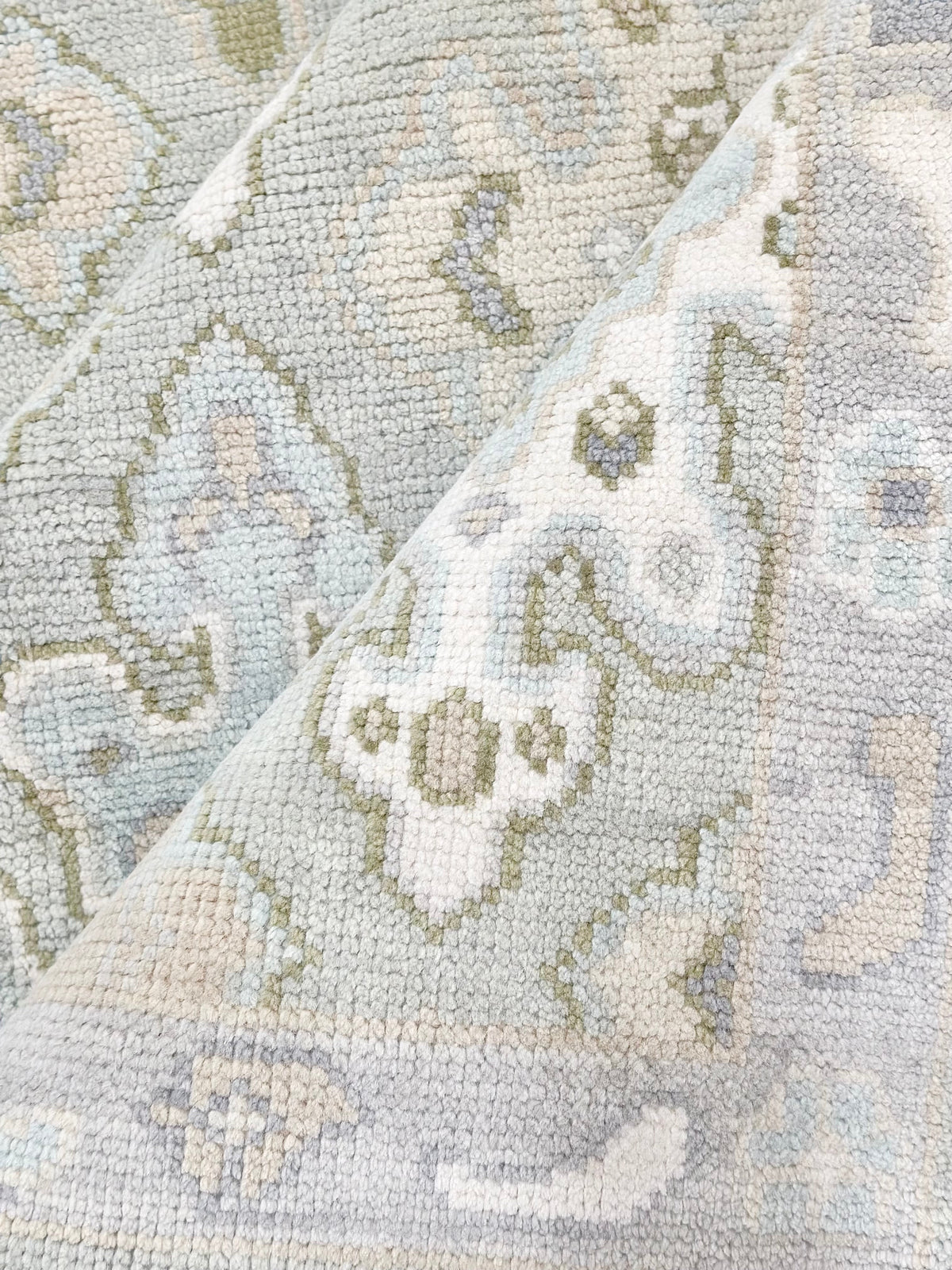 Lafayette Blue Hand-Knotted Modern Oushak
