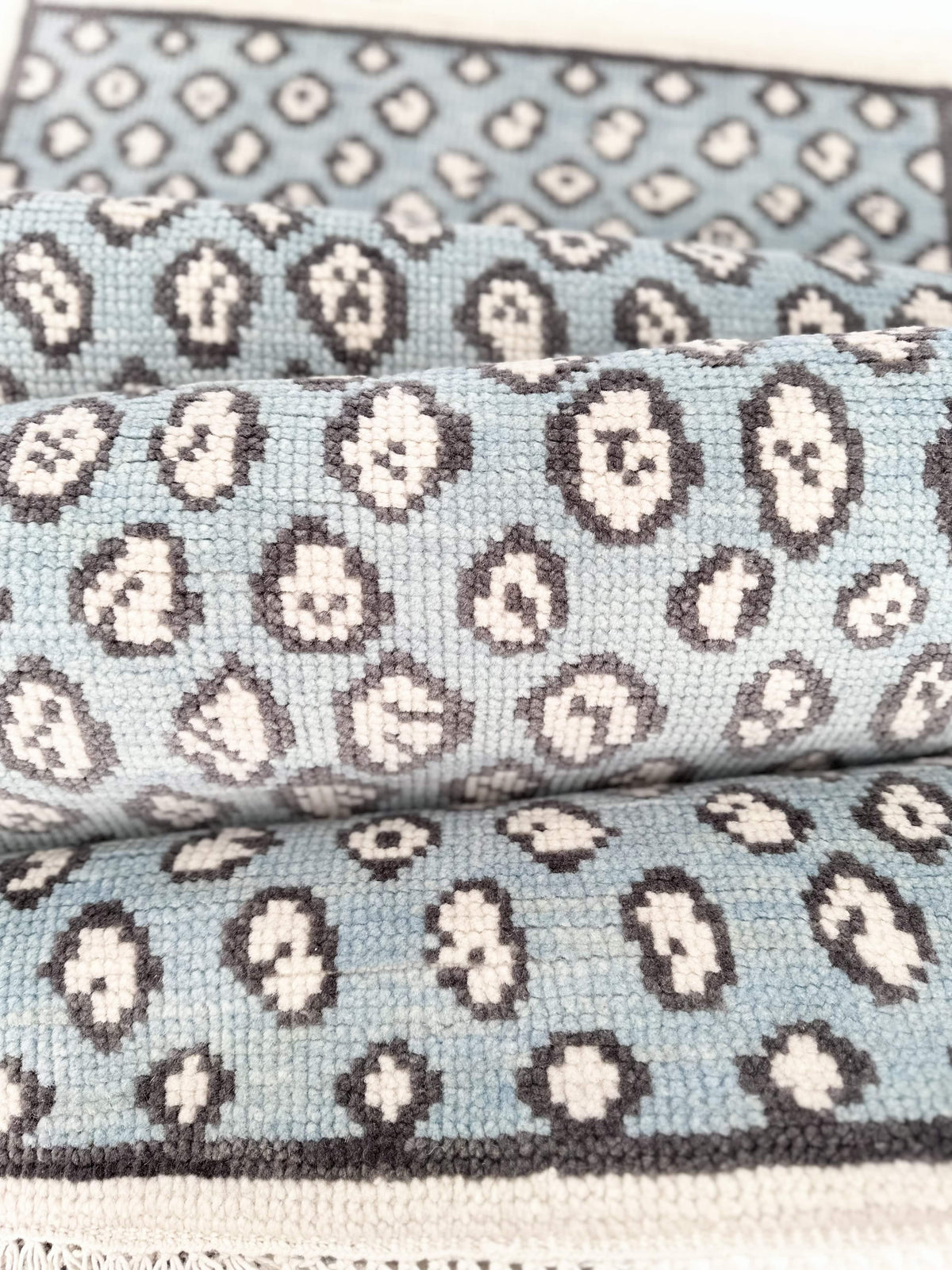 Addis Blue Hand-Knotted Wool Rug