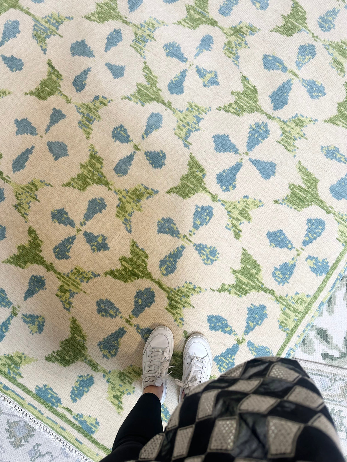 Tampa Blue Green Hand-Knotted Wool Rug
