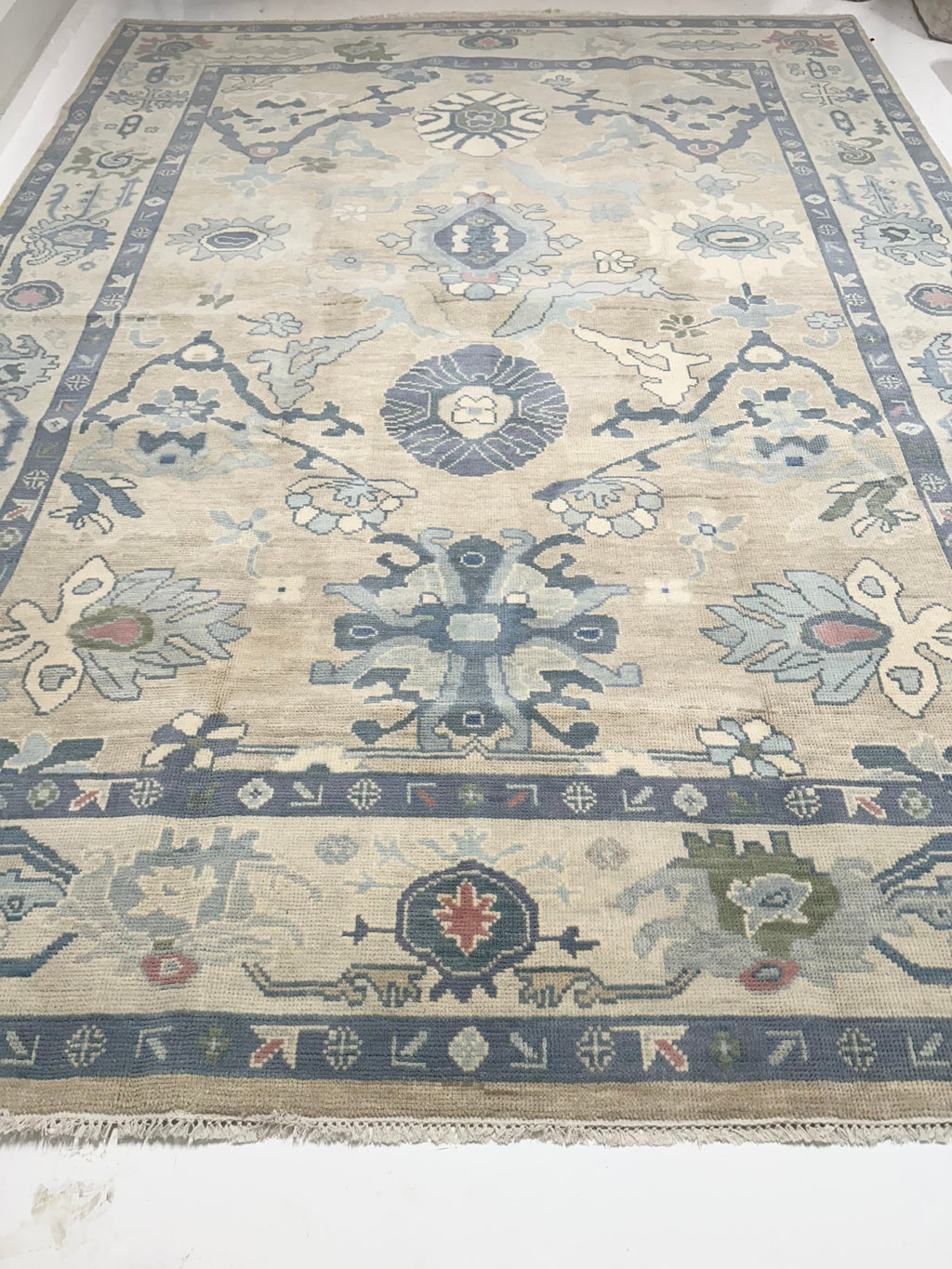 Columbia Blue Modern Oushak Rug