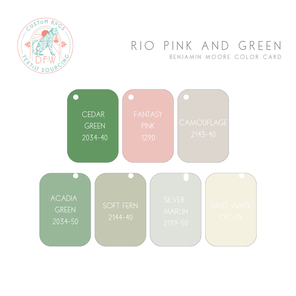 Rio Pink and Green Modern Oushak