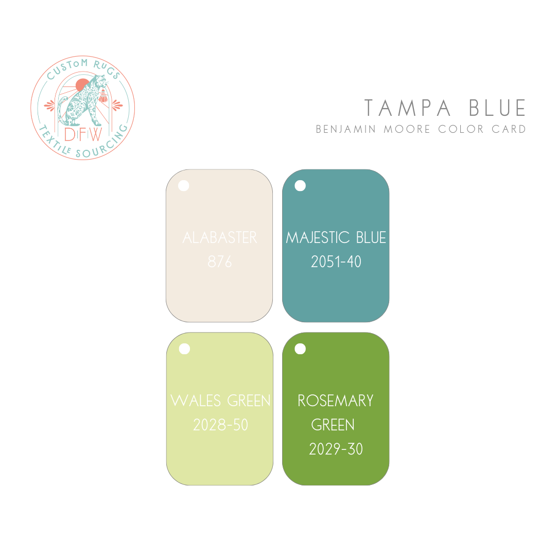 Tampa Blue Green Hand-Knotted Wool Rug