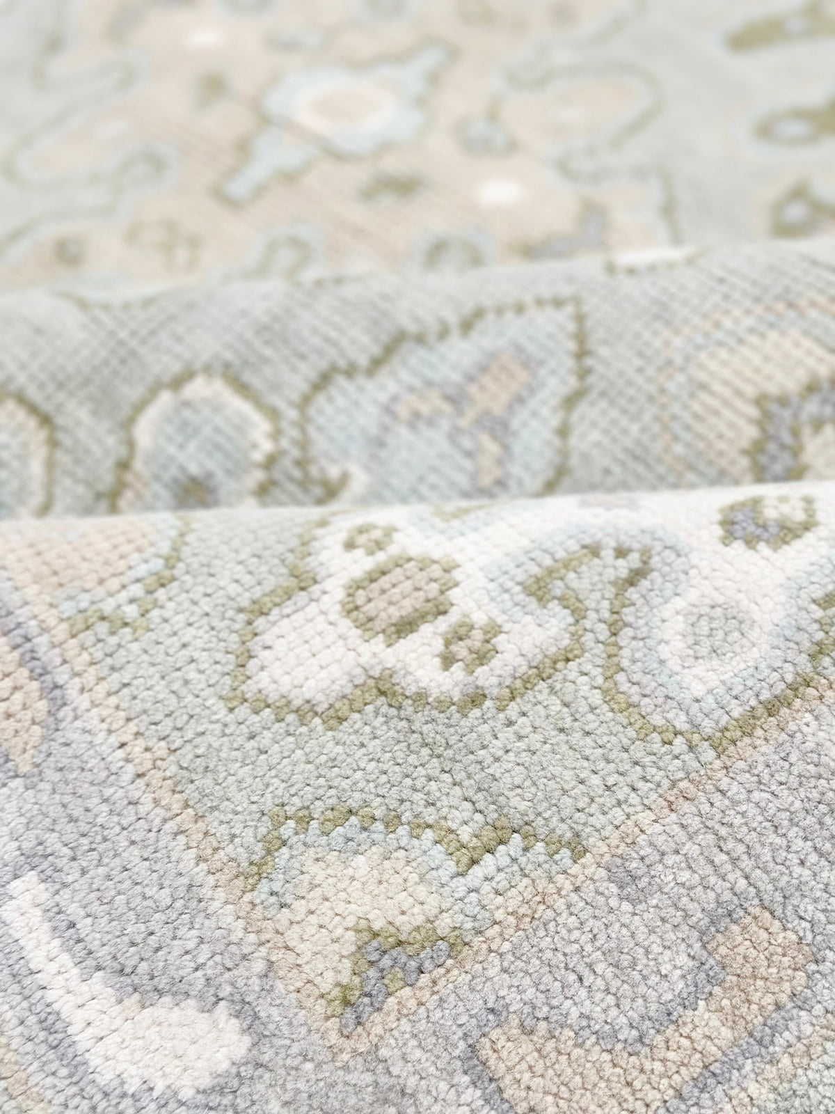 Lafayette Blue Hand-Knotted Modern Oushak