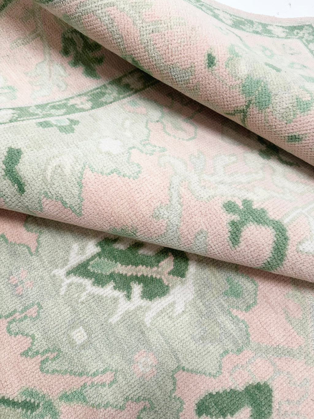 Rio Pink and Green Modern Oushak