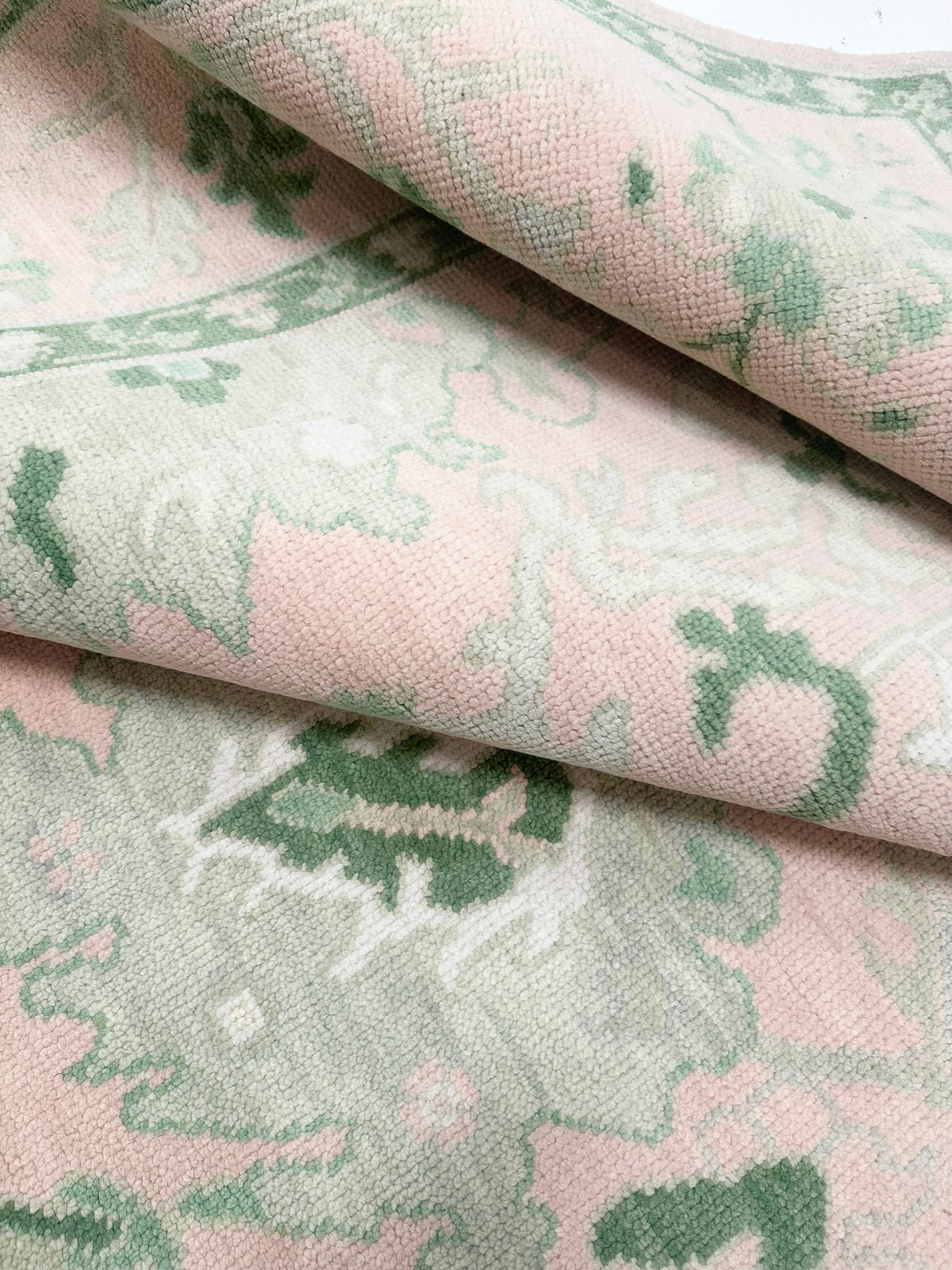 Rio Pink and Green Modern Oushak