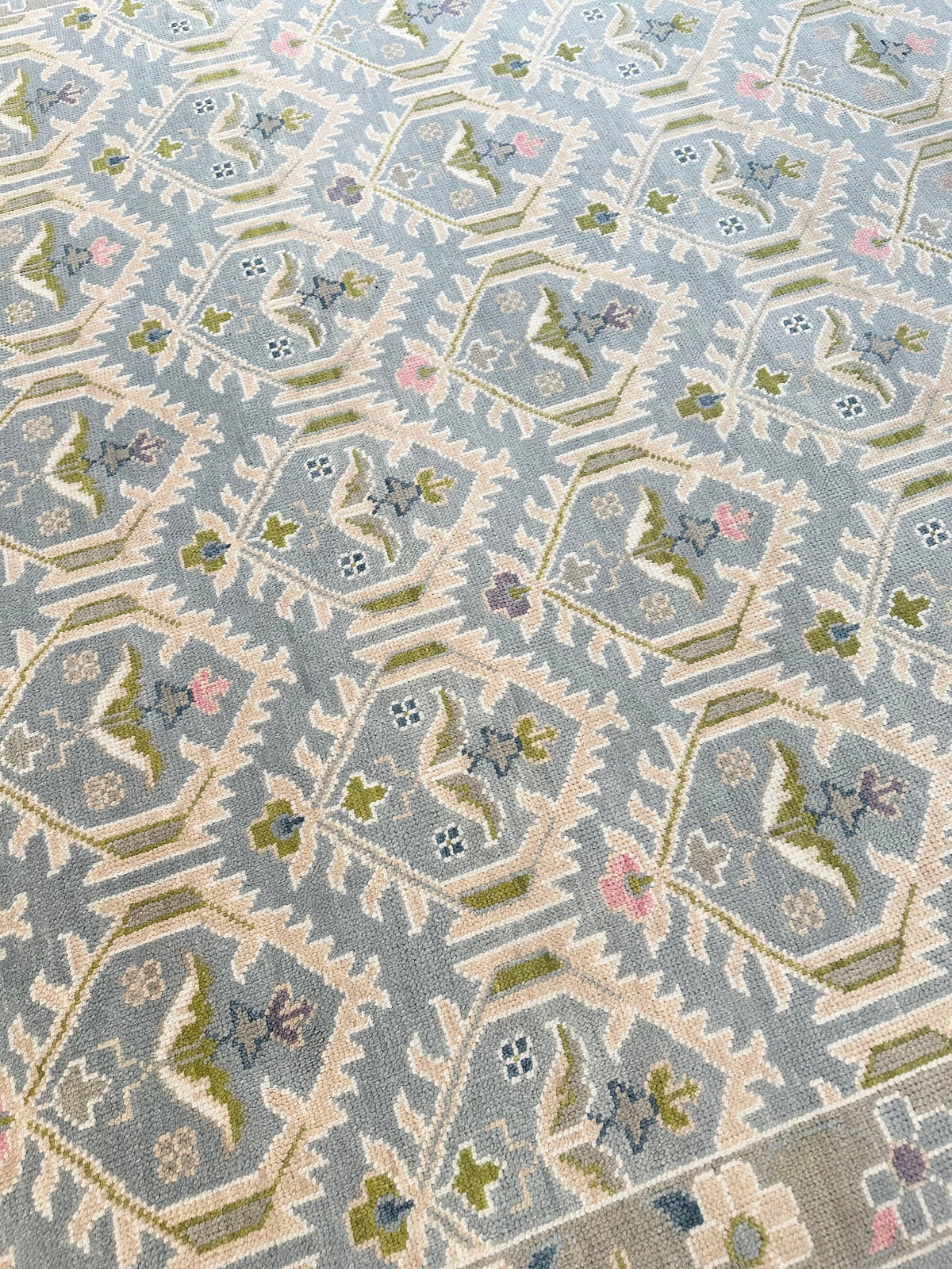 Copenhagen Light Blue Colorful Hand-Knotted Wool Rug