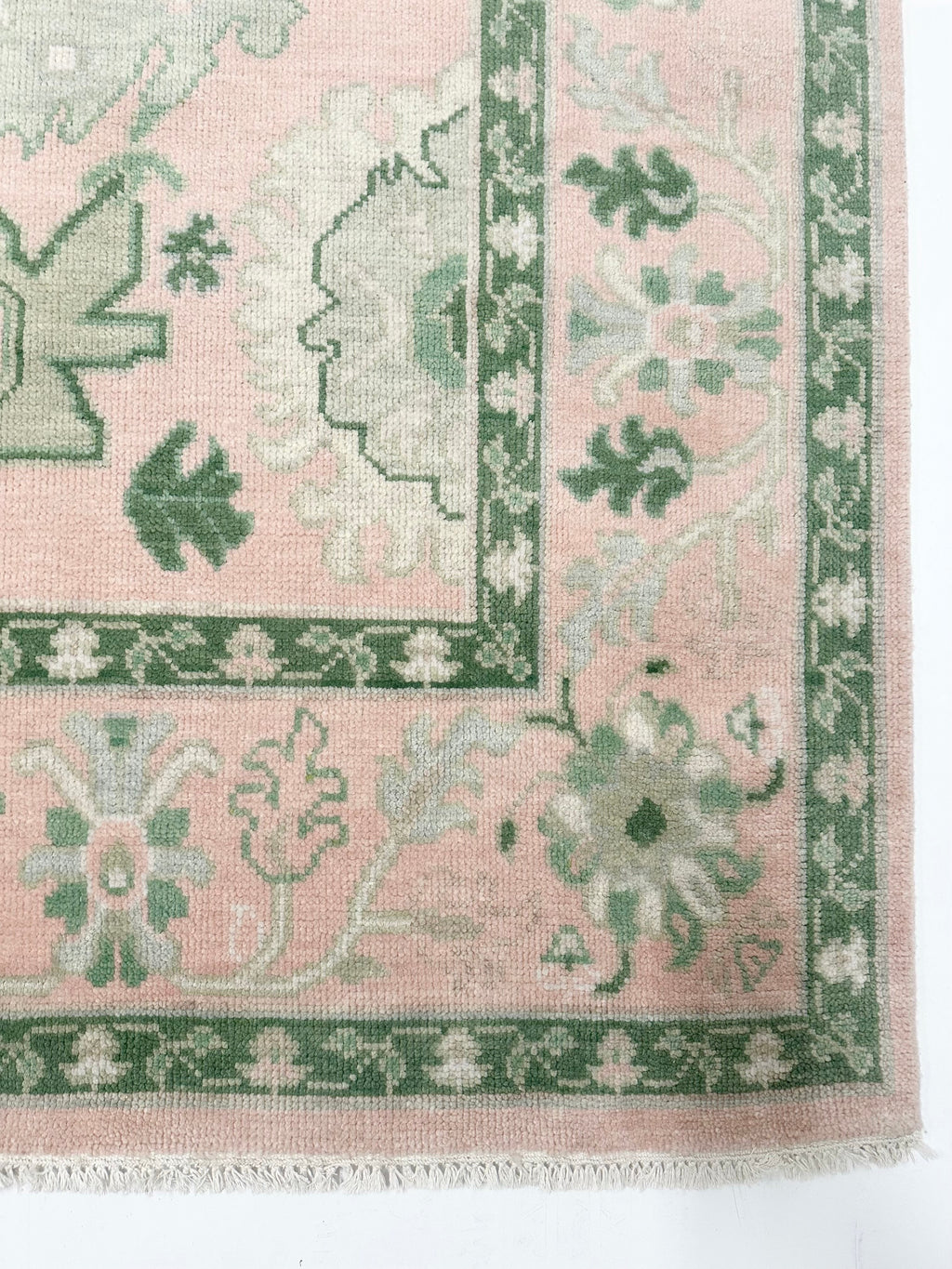Rio Pink and Green Modern Oushak
