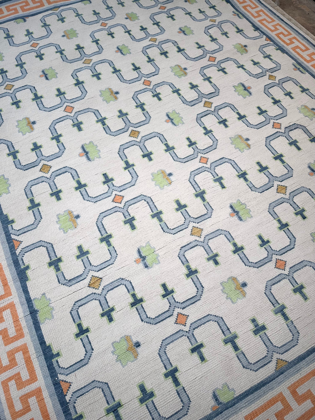 Tulsa Orange Hand-Knotted Wool Rug