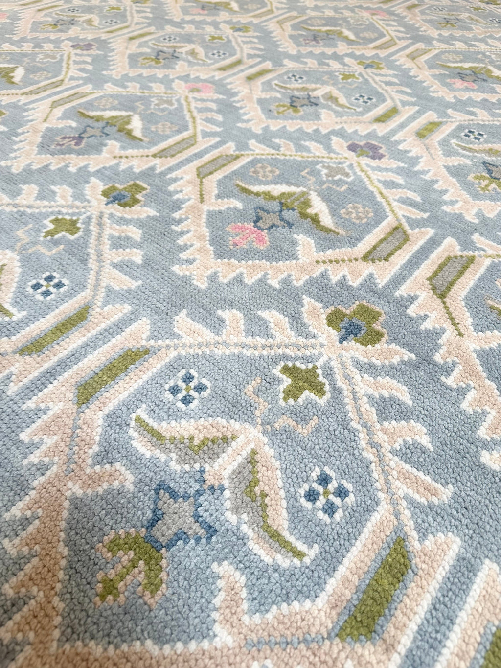 Copenhagen Light Blue Colorful Hand-Knotted Wool Rug