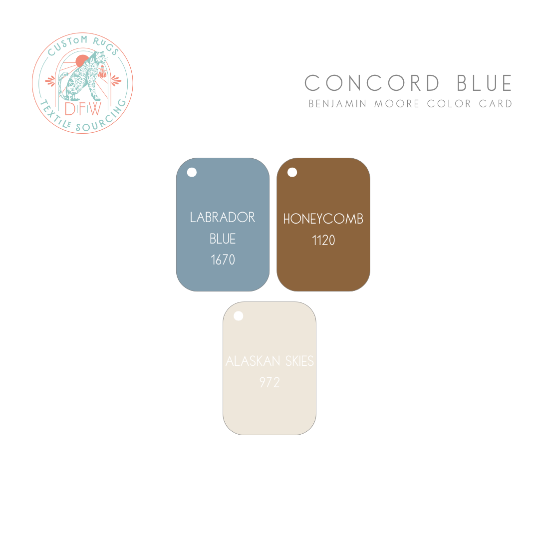 Concord Blue Plaid Hand-Knotted Wool Rug