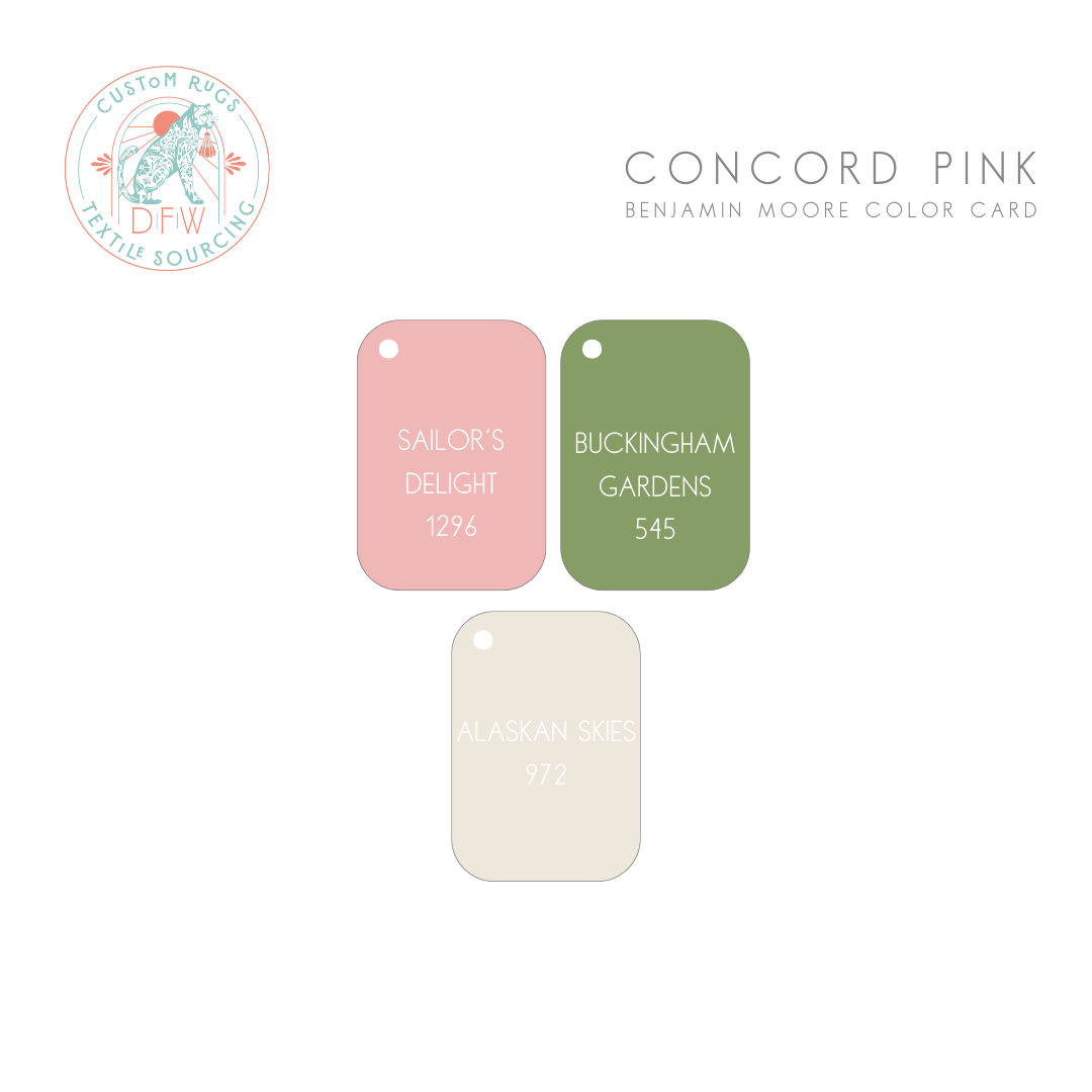 Concord Pink Plaid Hand-Knotted Wool Rug
