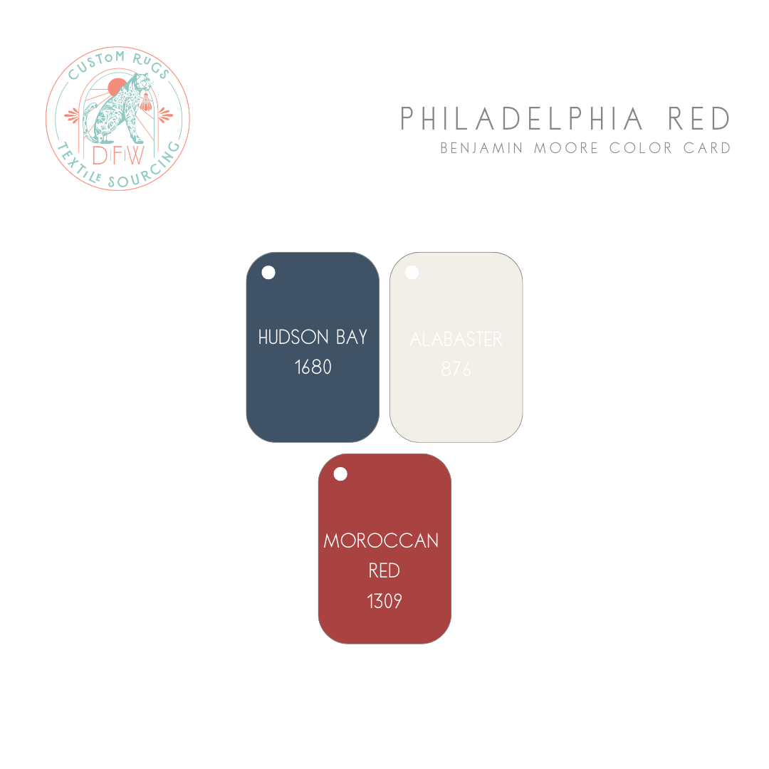 Philadelphia Red, White and Blue Hand-Knotted Wool Rug