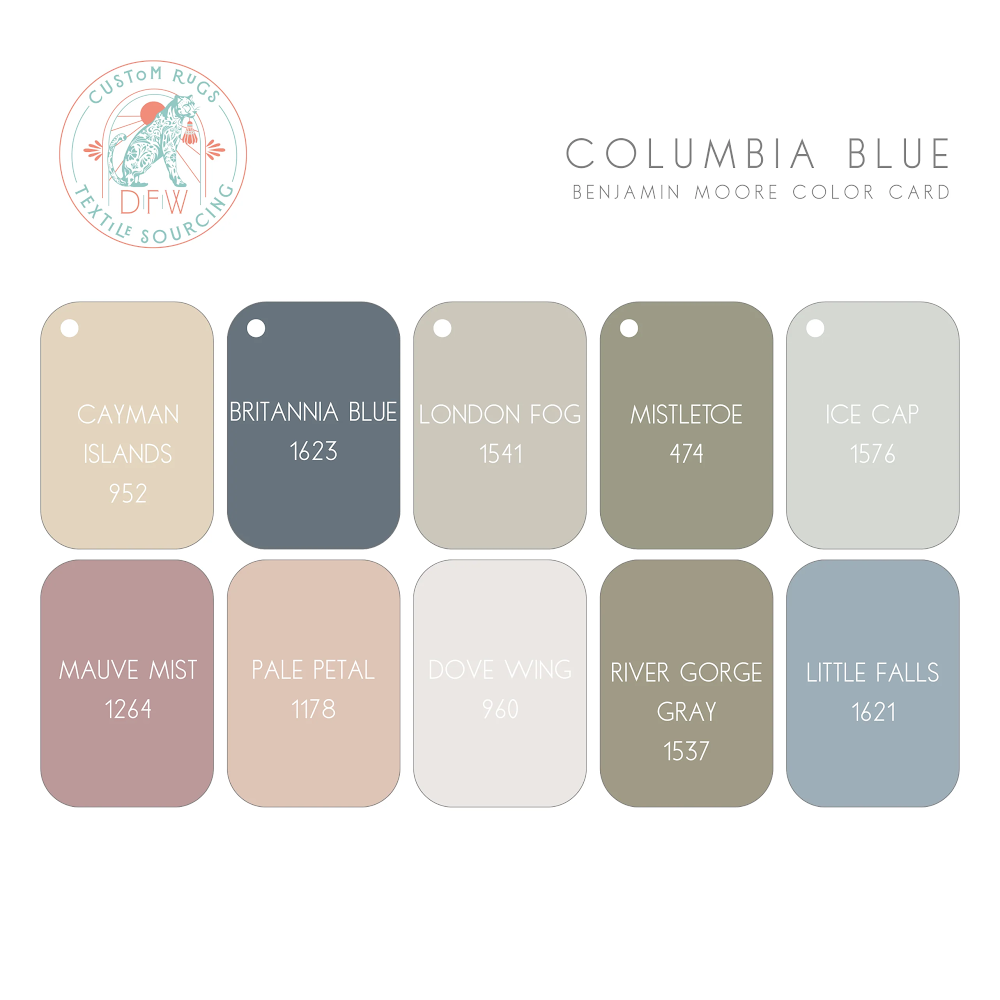 Columbia Blue Modern Oushak Rug