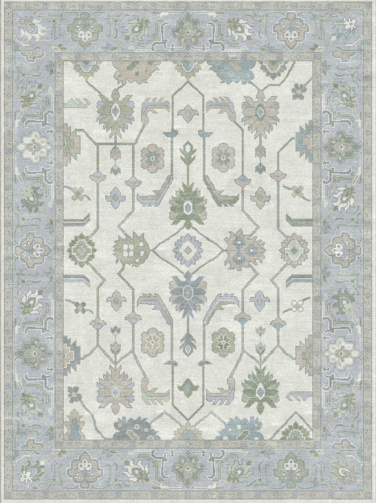 Inverness Classic Blue Modern Oushak