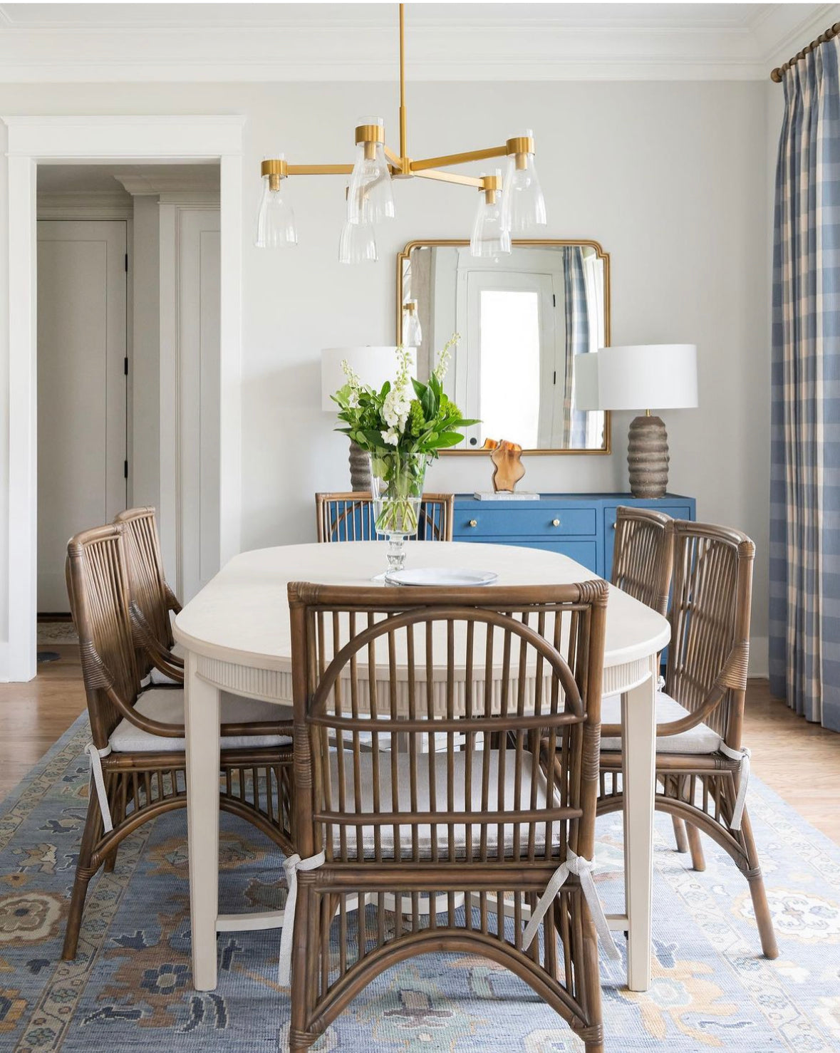 Mae Blue Modern Oushak Rug